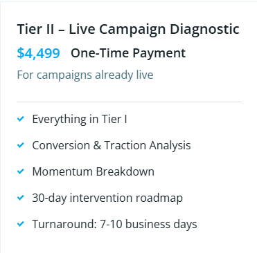 Tier II - Live Campaign Diagnostic